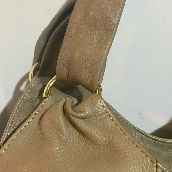 Isabella Fiore beige leather satchel handbag